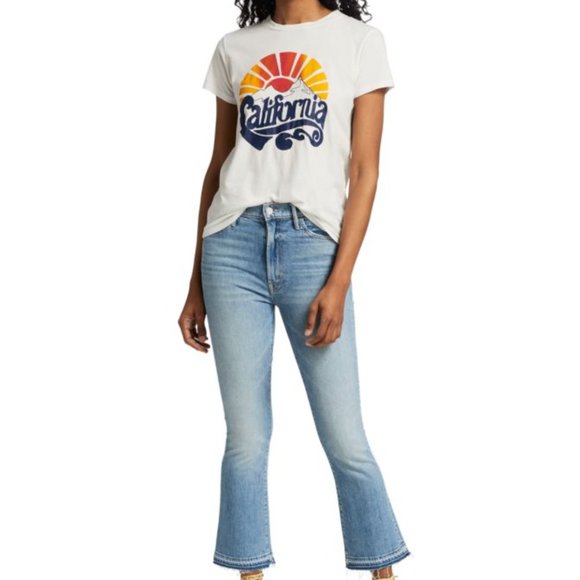 MOTHER | The Hustler Undone Hem Ankle Flare Jeans (On My Feet) Size 31 NWT - Picture 7 of 7